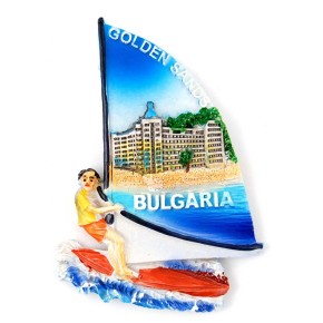 Магнитна фигурка във формата на сърфист - морски пейзаж, Златни пясъци