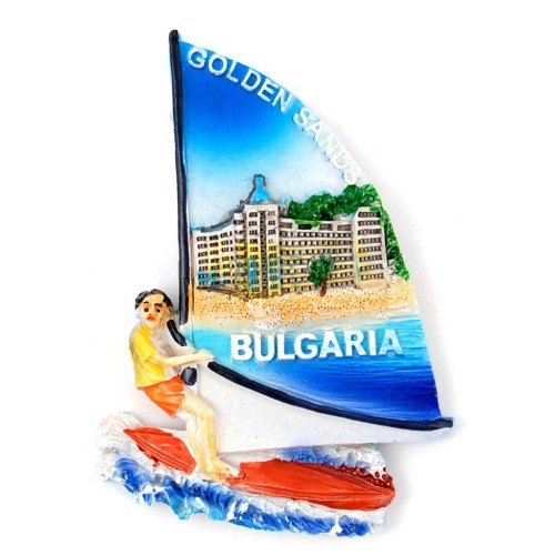 Магнитна фигурка във формата на сърфист - морски пейзаж, Златни пясъци