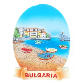 Магнитна релефна фигурка в елипсовидна форма - морски изглед, България