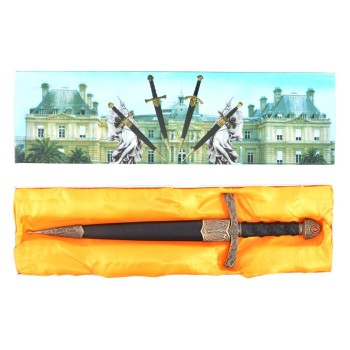 Сувенирен нож с метални декоративна ножница с еко кожа и ръкохватка