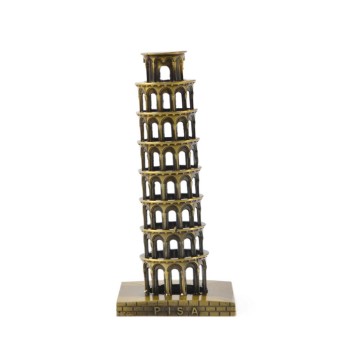 Декоративна фигурка - Наклонената кула в Пиза, изработена от метал