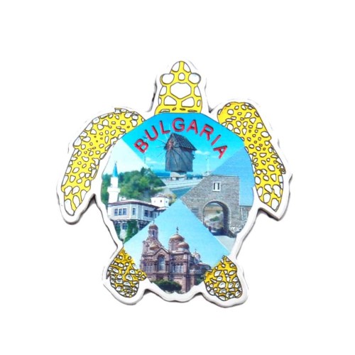 Сувенирна магнитна пластинка във формата на костенурка - Варна, Балчик, Несебър, Калиакра
