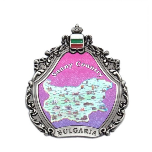 Декоративна метална фигурка с магнит - карта на България