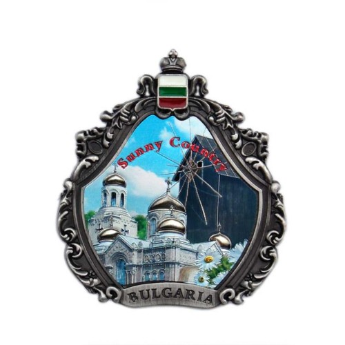Декоративна метална фигурка с магнит - катедралата във Варна и старата мелница в Несебър