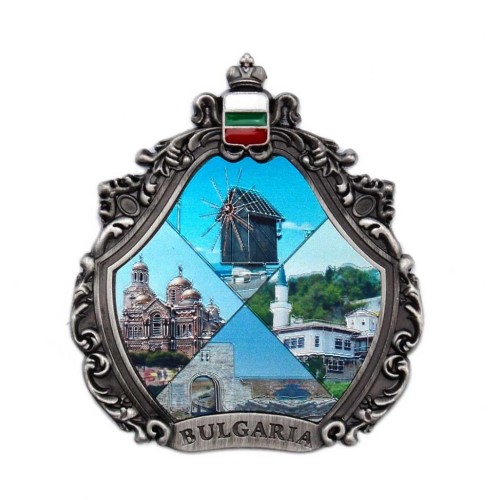 Декоративна метална фигурка с магнит - катедралата във Варна, старата мелница в Несебър, двореца в Балчик и крепост в Созопол
