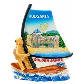 Декоративна фигурка във формата на костенурка - сърфист