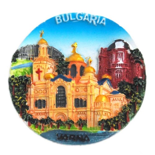 Декоративна релефна фигурка с магнит - забележителности във Варна