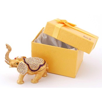 Декоративна метална кутийка за бижута във формата на слон - фаберже