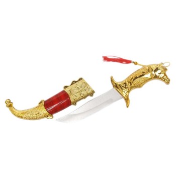 Сувенирен нож с метални декоративни ножница и ръкохватка