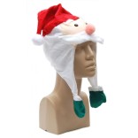 Коледна шапка във формата на Дядо Коледа, изработена от мек полар