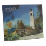 Магнитна пластинка с холограмни изображения - кула в Банско и слънчогледи