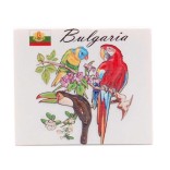 Сувенирна фигурка с магнит - папагали с българския флаг