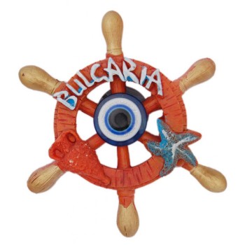 Сувенирна магнитна фигурка във формата на рул с морска звезда и амфора - България