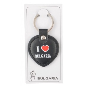 Кожен ключодържател във формата на сърце и надпис I &hearts; Bulgaria