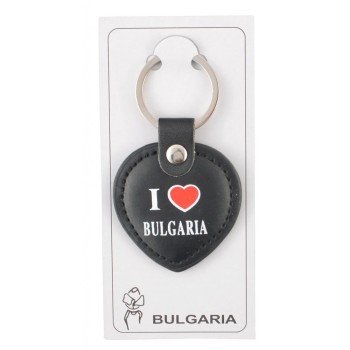 Кожен ключодържател във формата на сърце и надпис I ♥ Bulgaria