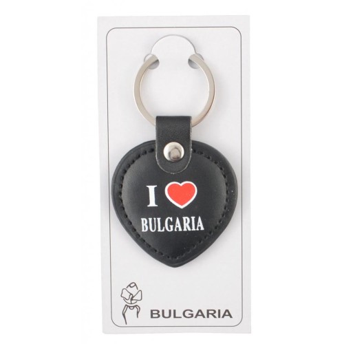 Кожен ключодържател във формата на сърце и надпис I &hearts; Bulgaria