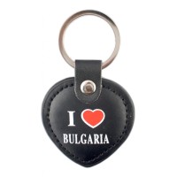 Кожен ключодържател във формата на сърце и надпис I &hearts; Bulgaria