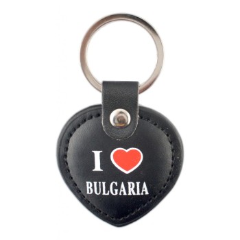 Кожен ключодържател във формата на сърце и надпис I ♥ Bulgaria