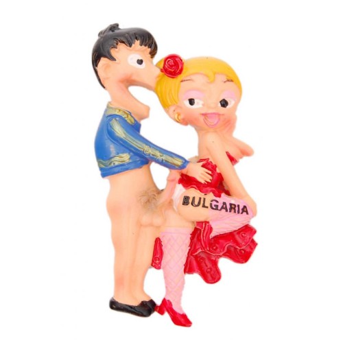 Релефна магнитна фигурка във формата на мъж и жена с надпис България
