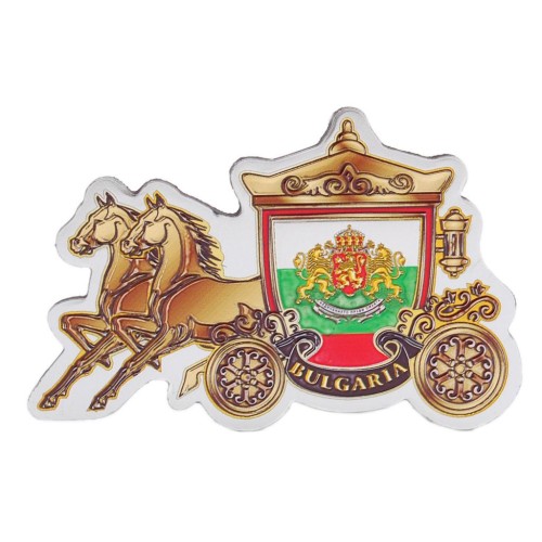 Сувенирна магнитна фигурка с лазерна графика - знамето и герба на България
