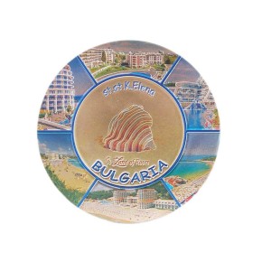 Кръгла магнитна пластинка с лазерна графика - забележителности в Св