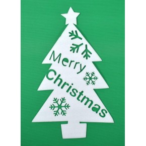 Коледна декорация за прозорец - елха с надпис Merry Christmas