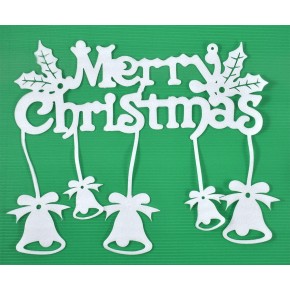 Коледна декорация&nbsp; с камбани и надпис Merry Cristmas 2016