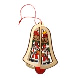 Коледна украса за окачване от две части - камбана с фигурки