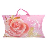 Сгъваема подаръчна торбичка във формата на възглавница с изобразена роза