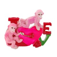 Магнитна фигурка - маймунки с надпис I &hearts;ve 