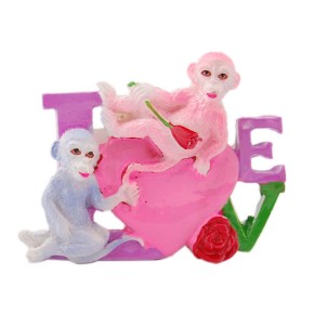 Магнитна фигурка - маймунки с надпис I &hearts;ve 
