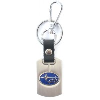 Стилен автомобилен ключодържател със сребриста пластина - Subaru