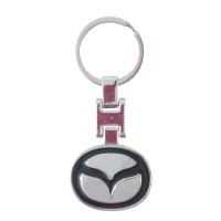 Автомобилен метален ключодържател - черна емблема на Mazda