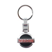 Автомобилен метален ключодържател - черна емблема на Nissan