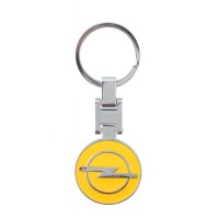 Автомобилен метален ключодържател - кръгла жълта емблема на OPEL