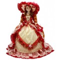 Сувенирна кукла , изработена от керамика и текстил