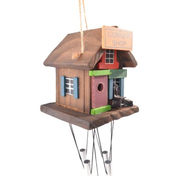 Вятърен чан за разсейване на негативната енергия, декориран с малка къщичка