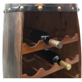 Декоративна поставка за вино - профил бъчва дърво, шест рафта с място за двадесет и три бутилки