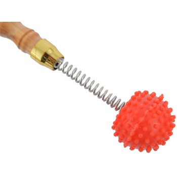 Сувенир от дърво - чесалка комбинирана с гумирана топка за масаж
