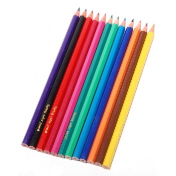 Комплект 12 броя цветни моливи в цветна картонена кутия