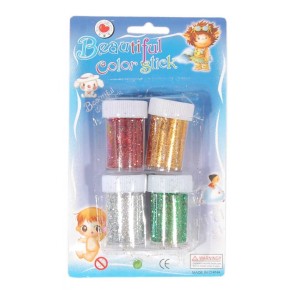 Комплект от 4бр цветен брокат в тубички