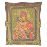 Икона с имитация на рамка върху магнитна основа - Дева Мария с младенеца
