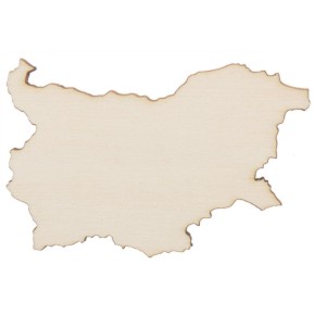 Лазерно рязан дървен елемент с магнит - карта на Република България