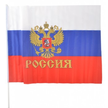 Националното знаме с герб на Русия със стилна дръжка