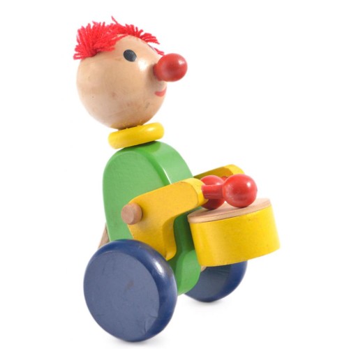 Дървена фигурка - животно с пръчка за бутане