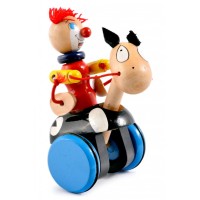 Дървена фигурка - животно с пръчка за бутане