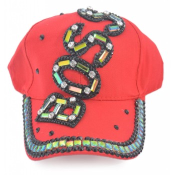 Спортна лятна шапка с козирка, декорирана с надпис BOSS и цветни камъни