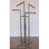 Тръбен метален стелаж с четири рамена - никелиран