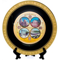 Сувенирна чинийка порцелан с пластмасова поставка - 14